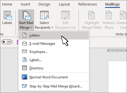 define mail merge in word processor