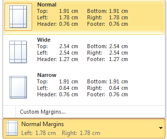 Setting margins