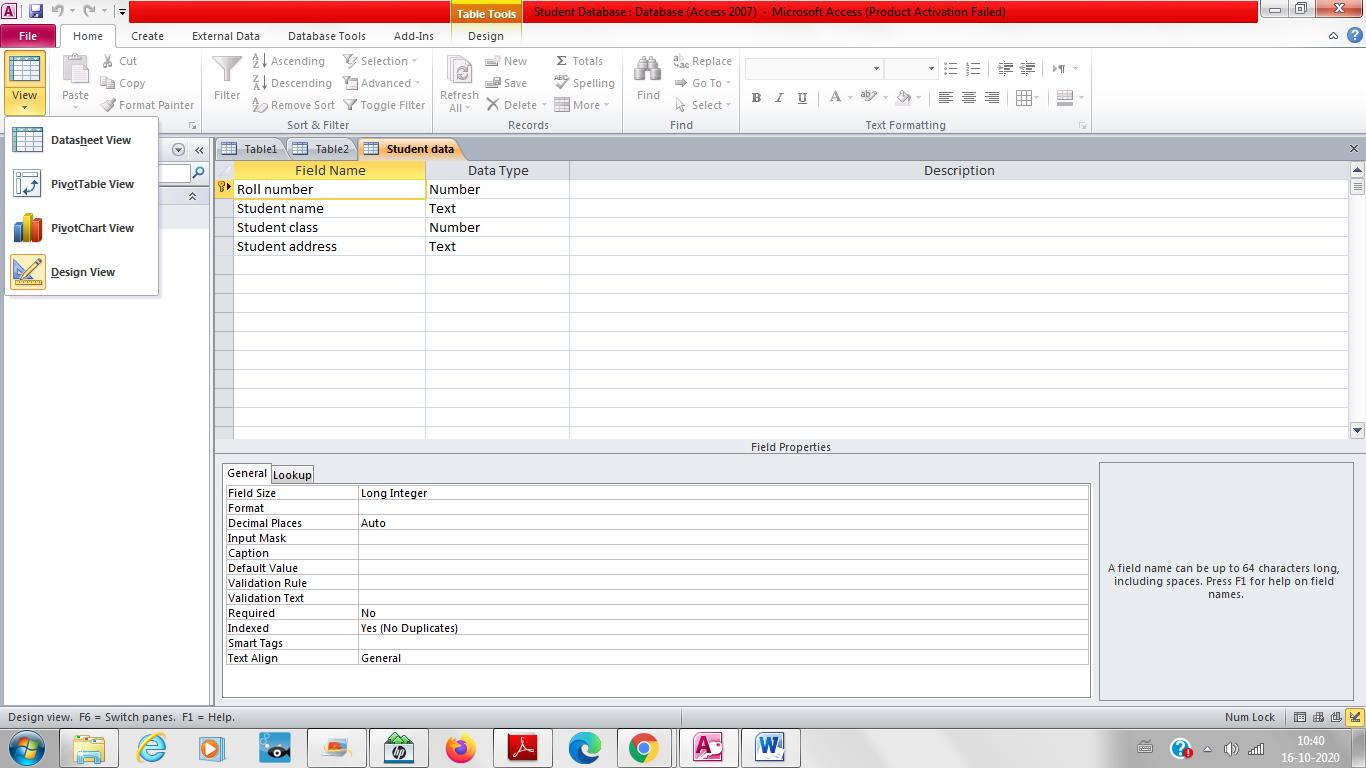 Introduction to Database and MS-Access